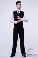 Classic men's vest for ballroom dancing, velor trim