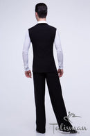 Classic men's vest for ballroom dancing, velor trim