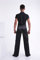 Men's dance pants, satin belt and yoke