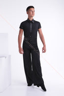 Men's dance pants, satin belt and yoke