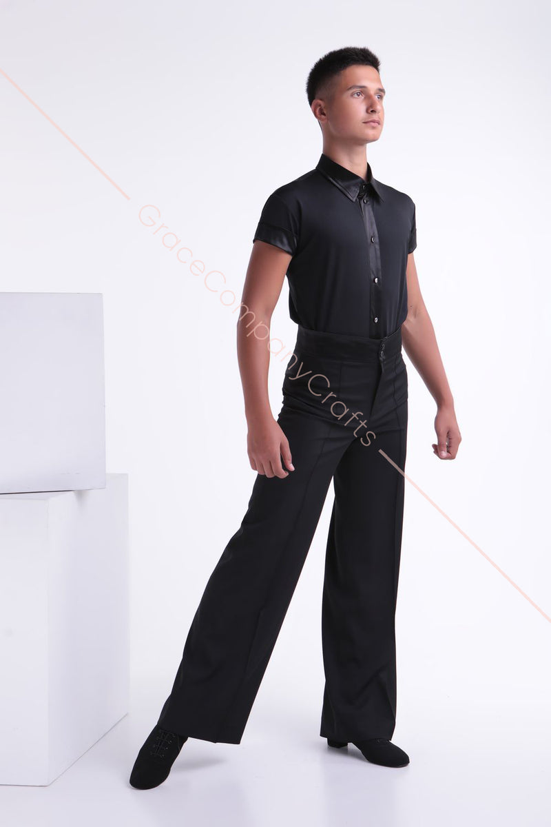 Men's dance pants, satin belt and yoke