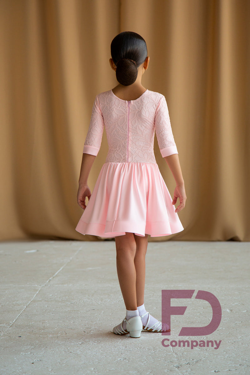 Rating dress for ballroom dancing from supplex and elastic guipure
