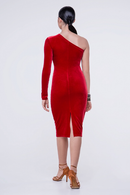 velvet red tango dress