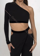 Asymmetrical top with one sleeve