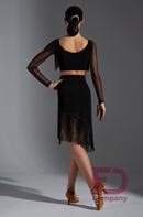 Ballroom dance blouse with fringe