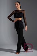 Ballroom dance blouse with fringe
