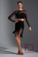 Ballroom dance blouse with fringe