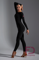 Black backless dance jumpsuit