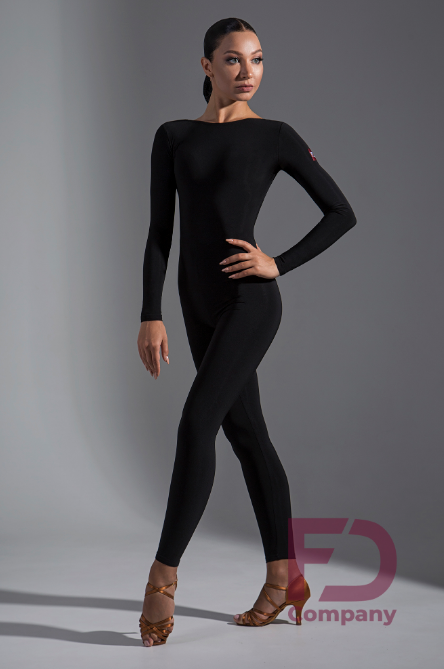 Black backless dance jumpsuit