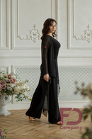 Women's ballroom dance pants with chiffon frill