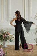 Women's ballroom dance pants with chiffon frill