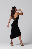 halter neck tie dress