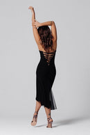 halter neck tie dress