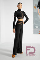 Black Long Sleeve Dance Top