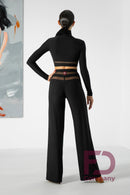 Black Long Sleeve Dance Top