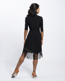 draped fringe dress