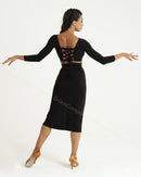 Lace-up long sleeve top