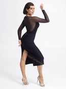 black ballroom practice skirt