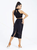 black ballroom practice skirt