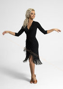 draped fringe dress