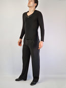 Black dance shirt. Men's dance shirt. Dancing clothes