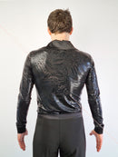 Black men's jumpsuit for dancing with shorts