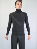 Men's no-pocket dance trousers with satin waistband and stitched pleats at the front