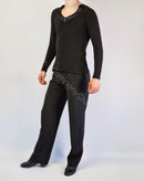 Black dance shirt. Men's dance shirt. Dancing clothes