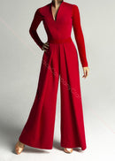 Red jumpsuit for ballroom dancing