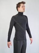 Men's no-pocket dance trousers with satin waistband and stitched pleats at the front