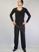 Black dance shirt. Men's dance shirt. Dancing clothes