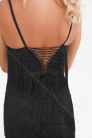 fringe halter dress