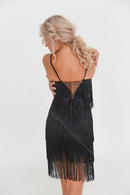 fringe halter dress