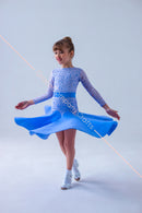 Rating dance dress made of supplex and elastic guipure