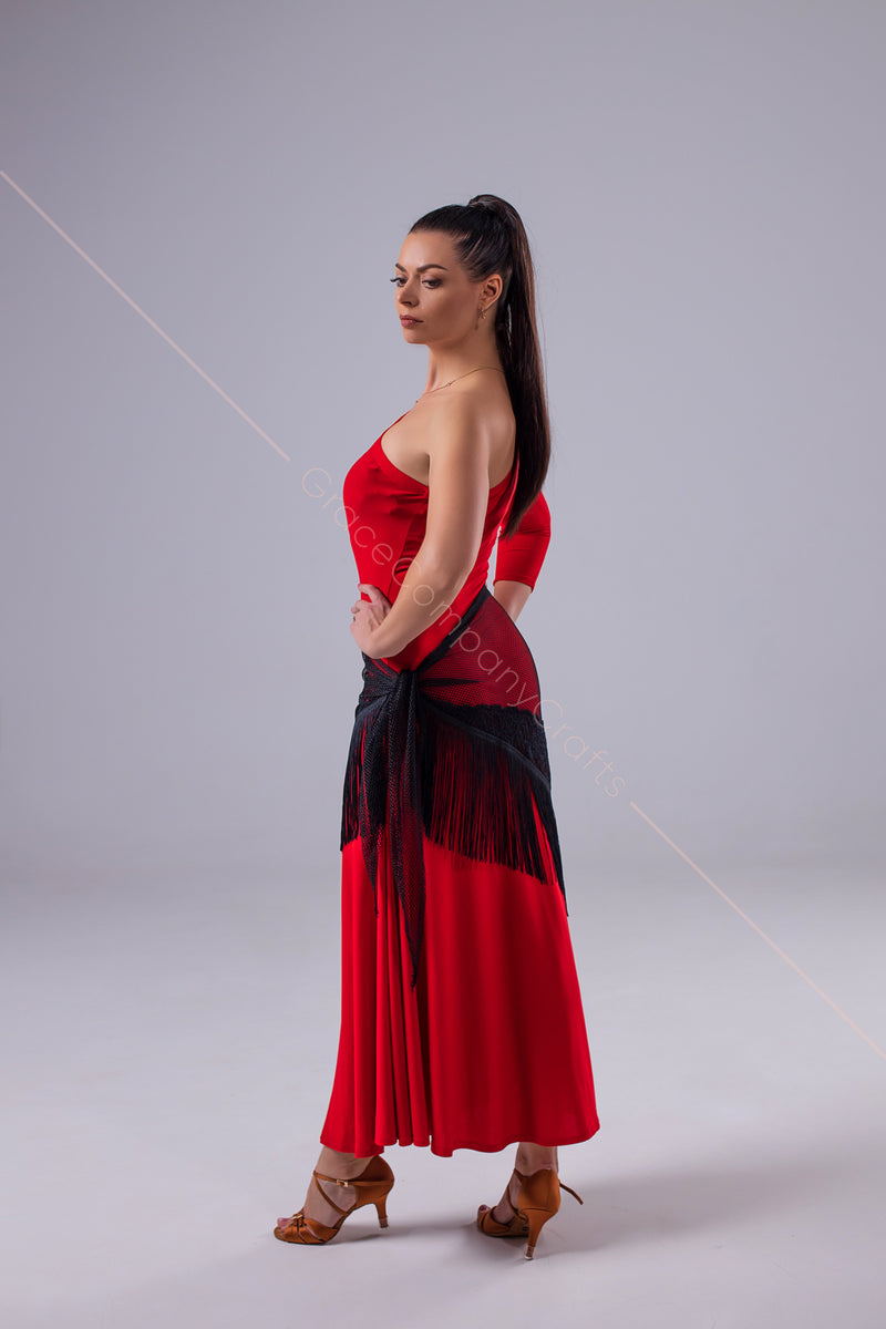 red tango dress