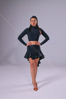 Black dance skirt with tail