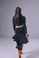 Black dance skirt with tail