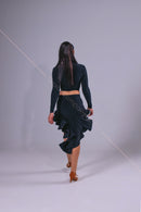 Black dance skirt with tail