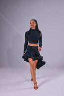Black dance skirt with tail