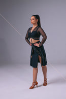 Black fringe skirt with elegant detailing