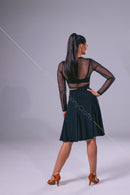 Black fringe skirt with elegant detailing