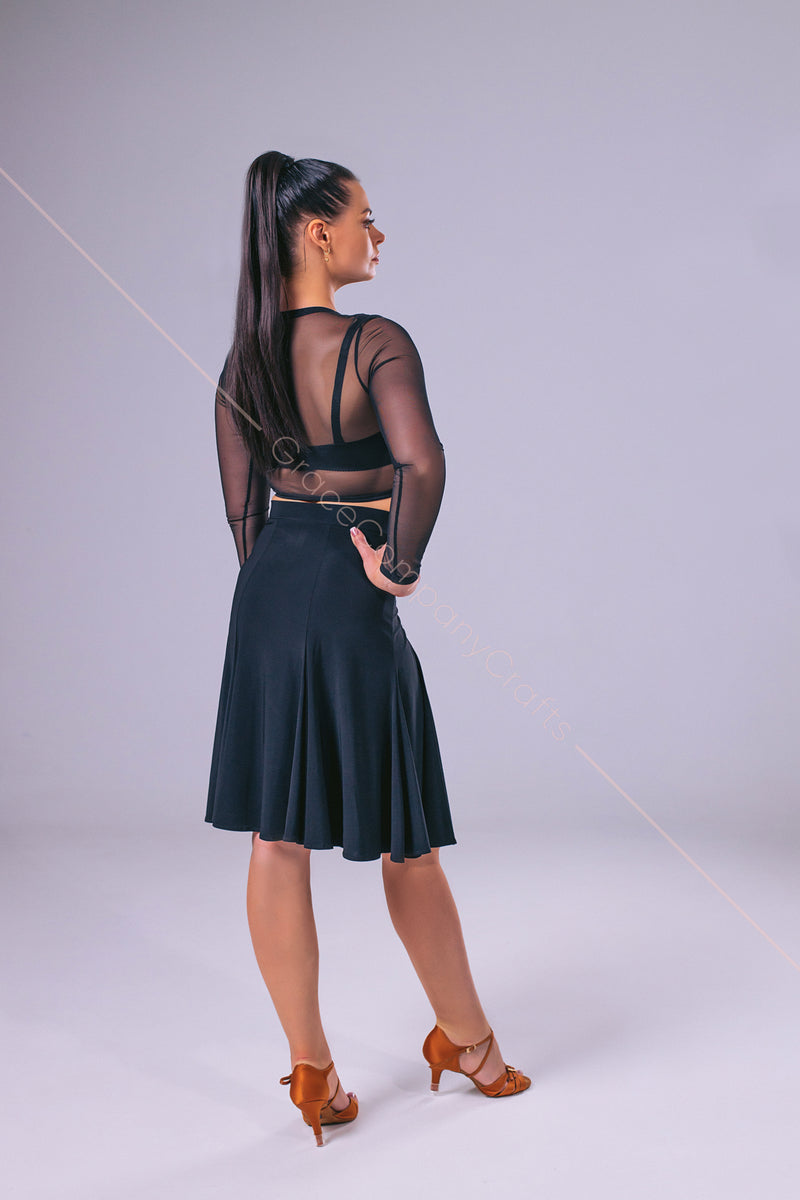 Black fringe skirt with elegant detailing