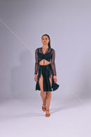 Black fringe skirt with elegant detailing