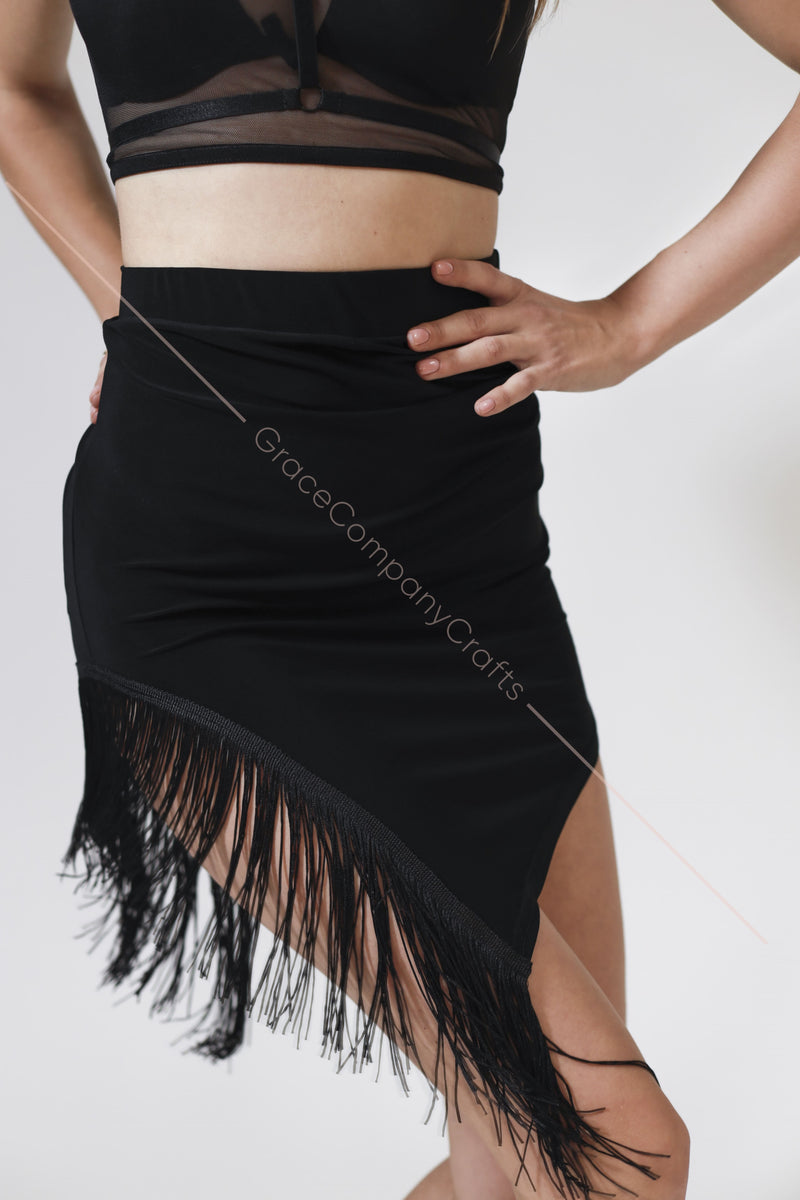 latin fringe skirt