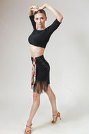 Versatile fringe dance skirt: comfortable wear for artistic expression