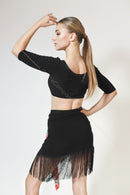 Versatile fringe dance skirt: comfortable wear for artistic expression
