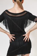 Ballroom dance blouse with fringes