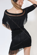Ballroom dance blouse with fringes