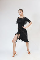 Ballroom dance blouse with fringes