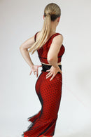 Elegant Latina Top in Flock Mesh